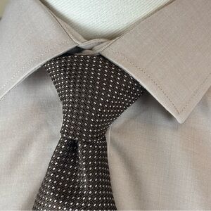 Joseph Abboud Men’s Necktie Brown & Cream 100% Silk Tie